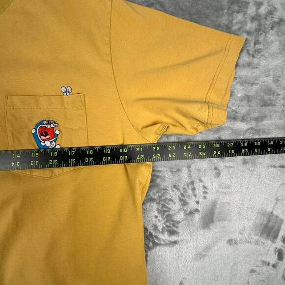 Uniqlo Doraemon UT Yellow Embroidered Pocket T-Shirt Size Large - Picture 4 of 7